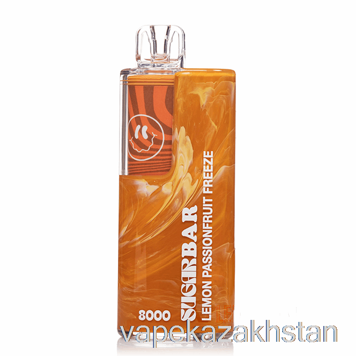 Vape Kazakhstan Sugar Bar SB8000 0% Zero Nicotine Disposable Lemon Passionfruit Freeze